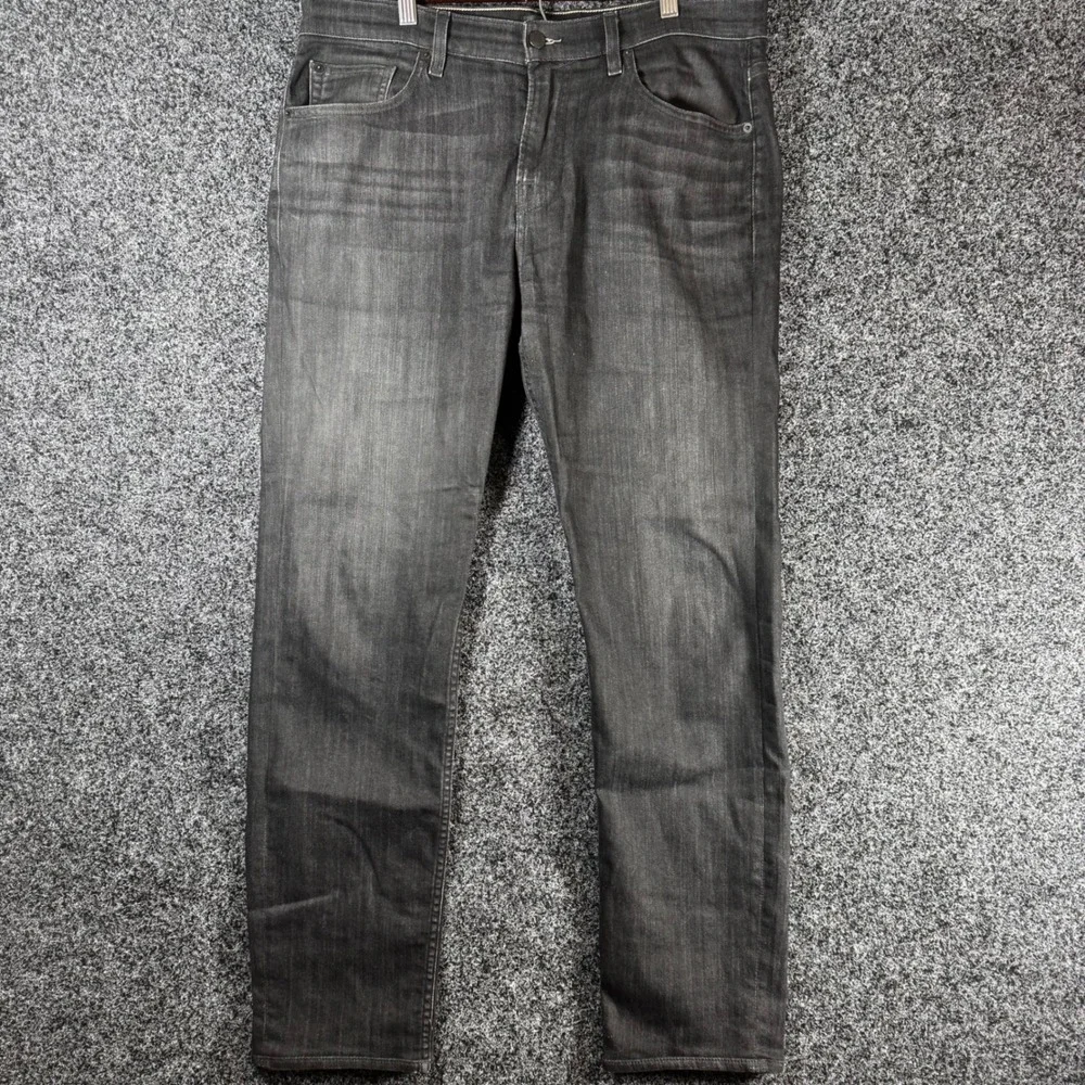 7 For All Mankind Adrien Slim Fit Jeans Mens 34 Black Japanese Fabric Denim